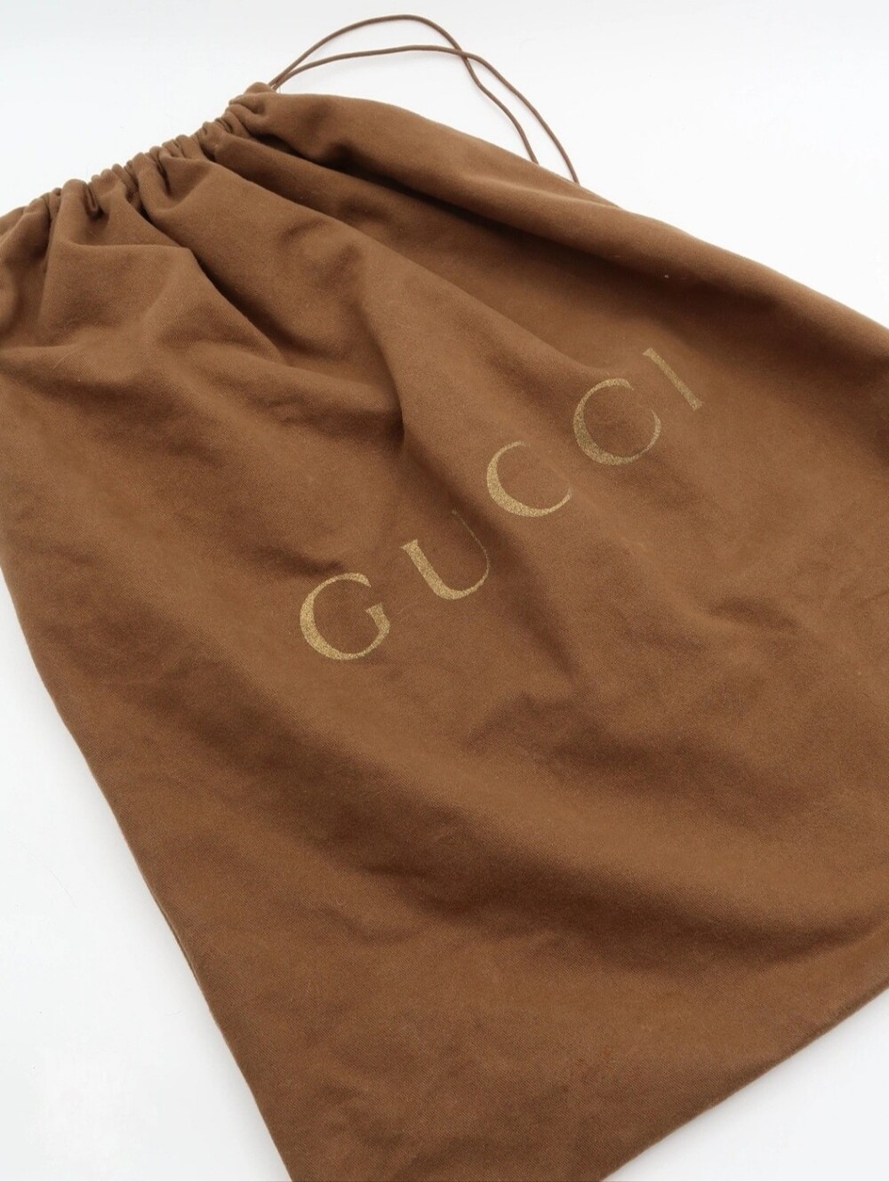 Gucci Dust Bag in Tan with Gold Logo